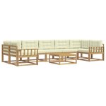 vidaXL Ensemble de canapés d'extérieur 6 Pièces Blanc et crème