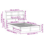 vidaXL Lit bibliothèque sans matelas 160x200 cm bois massif de pin