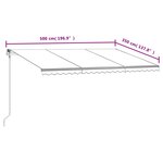 vidaXL Auvent rétractable automatique 500x350 cm Jaune et blanc