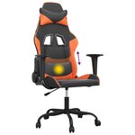 vidaXL Chaise de jeu de massage Noir et orange Similicuir