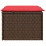 vidaXL Tabouret de jardin avec coussin Marron 55x55x37 cm Résine tressée