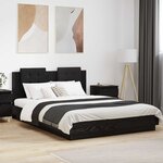 vidaXL Cadre de lit avec tête de lit Chêne noir 160 x 200 cm
