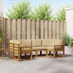 vidaXL Ensemble de canapés d'extérieur 6 Pièces Naturel et Beige