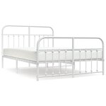 vidaXL Cadre de lit métal avec tête de lit/pied de lit blanc 150x200cm