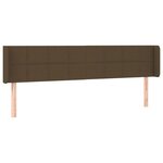 vidaXL Tête de lit avec oreilles Marron Foncé 163x16x78/88 cm Tissu