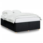 vidaXL Cadre de lit sans matelas noir 140x200 cm tissu