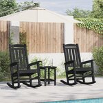 Chaises Berçantes de Jardin vidaXL 2 Pièces Noir 70x92x107.5 cm HDPE
