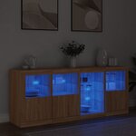 vidaXL Buffet avec lumières LED chêne sonoma 164x37x67 cm