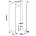 vidaXL Pieds de table à manger cadre en O 40x40x73 cm fonte