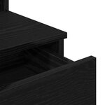 Table de maquillage vidaXL avec éclairage LED Chêne noir 96x40x142 cm