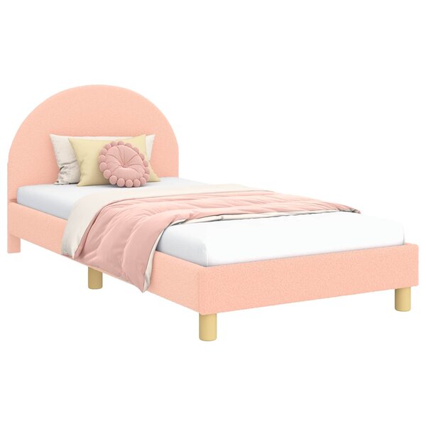 vidaXL Cadre de lit pour enfants avec tête de lit Rose 90 x 190 cm