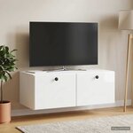 vidaXL Meuble TV mural 78 5 x 41 x 30 cm Blanc brillant