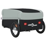 vidaXL Remorque de vélo noir et gris 45 kg fer