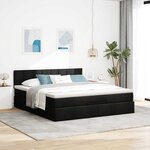 VidaXL Cadre de lit ottoman avec matelas noir 160x200 cm tissu