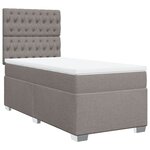 vidaXL Sommier à lattes de lit avec matelas Taupe 90x200 cm Tissu