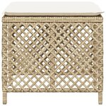 vidaXL Tabourets de jardin et coussins lot de 4 beige 41x41x36cm rotin