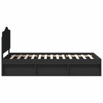 vidaXL Cadre de lit avec tête de lit Noir 100 x 200 cm Pin massif