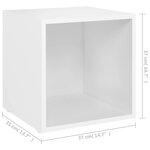 vidaXL Meubles TV 2 Pièces Blanc 37x35x37 cm Bois d’ingénierie