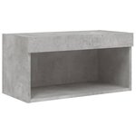 vidaXL Unités murales TV avec LED 5 Pièces gris béton bois d'ingénierie