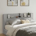 vidaXL Armoire tête de lit avec LED sonoma gris 200x16 5x103 5 cm
