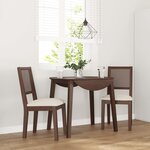 vidaXL Chaises à manger coussins 2 Pièces marron bois massif caoutchouc