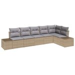 vidaXL Ensemble de canapé de jardin 6 Pièces Beige et Gris clair