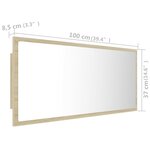 vidaXL Miroir LED de salle de bain Chêne sonoma 100x8 5x37cm Acrylique