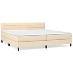 vidaXL Sommier à lattes de lit avec matelas Crème 200x200 cm Tissu