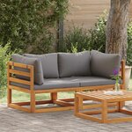 vidaXL Canapés d'angle sectionnels 2 Pièces avec coussins Gris foncé