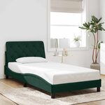 vidaXL Cadre de lit sans matelas vert foncé 100x200 cm velours