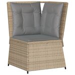 vidaXL Salon de jardin avec coussins 5 Pièces beige résine tressée