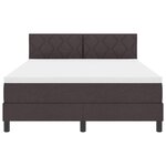 vidaXL Lit à ressorts avec matelas Marron foncé 140 x 200 cm tissu