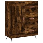 vidaXL Buffet haut Chêne fumé 69 5x34x180 cm Bois d'ingénierie