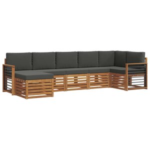 vidaXL Ensemble de canapé d'angle 7 Pièces Naturel et Anthracite
