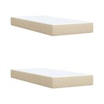vidaXL Sommier à lattes de lit avec matelas Crème 200x200 cm Tissu