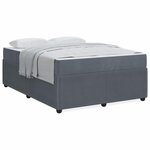 vidaXL Cadre de lit avec matelas Autre Gris foncé 140 x 200 cm Velours