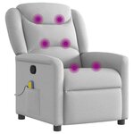 vidaXL Fauteuil de massage inclinable gris nuage tissu