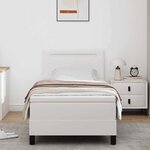 vidaXL Cadre de lit avec matelas Blanc 100 x 200 cm Faux cuir