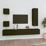 vidaXL Ensemble de meubles TV 5 Pièces Noir Bois d'ingénierie
