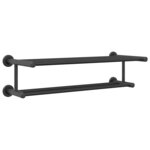 vidaXL Porte-serviettes Noir 61 x 23 x 17 cm Acier inoxydable