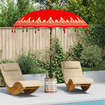 Parasol balinais Rouge 210-220 cm Coton  bois massif
