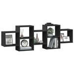 vidaXL Étagère murale noir 129x18x42 cm bois d'ingénierie