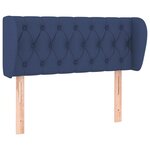 vidaXL Tête de lit avec oreilles Bleu 93x23x78/88 cm Tissu