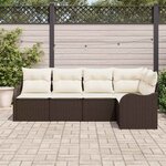 vidaXL Ensemble de canapé de jardin 5 Pièces Marron polyrotin