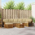 vidaXL Ensemble de canapés d'extérieur 8 Pièces Naturel et Beige