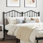 vidaXL Tête de lit métal noir 140 cm