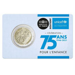 2 euros commémorative coincard BU France 2021 - UNICEF.