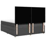 vidaXL Sommier à lattes de lit avec matelas Gris foncé 180x200cm Tissu