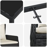 vidaXL Ensemble de salle à manger de jardin 7 pièces en poly rotin noir