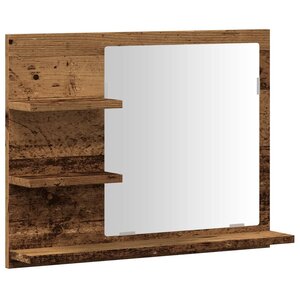 vidaXL Armoire à miroir de salle de bain vieux bois bois d'ingénierie